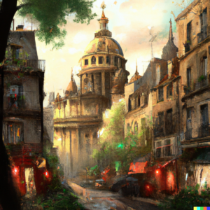 Warm Parisian Streets And An Orthodox Church In The Backdrop, Digital Art